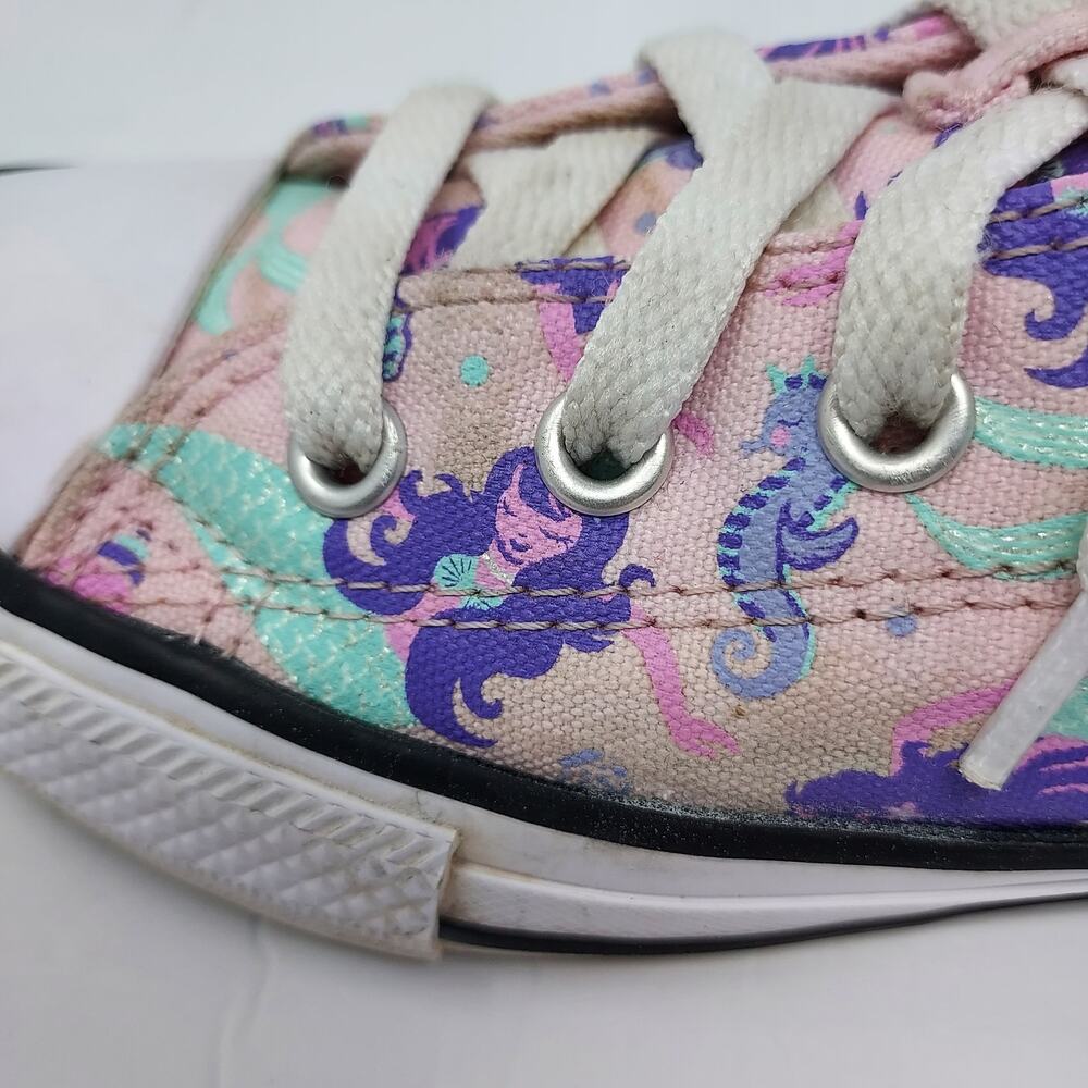 Converse Mermaid Pastel Lace Up Sneakers Size 13 - Picture 7 of 8
